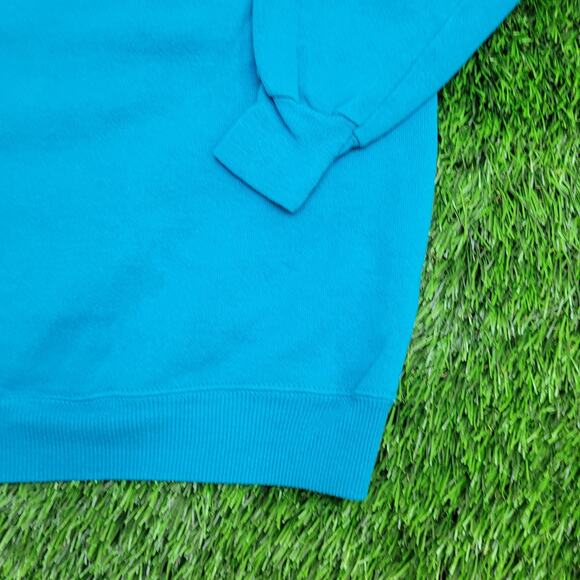 Vintage 90s Hanes Blank Sweatshirt Womens Large 21x22 Boxy Blue - Picture 3 of 11